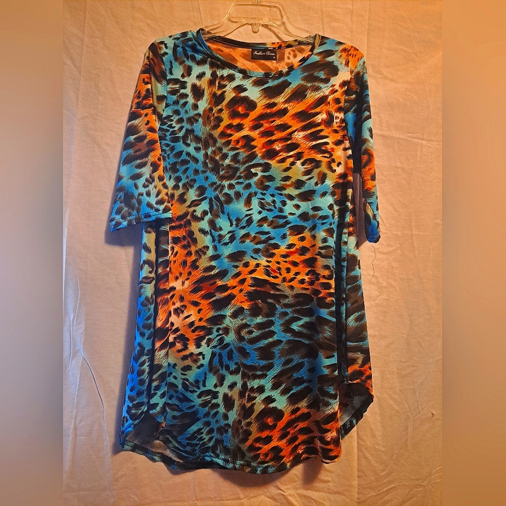 Multi- colored animal print blouse
